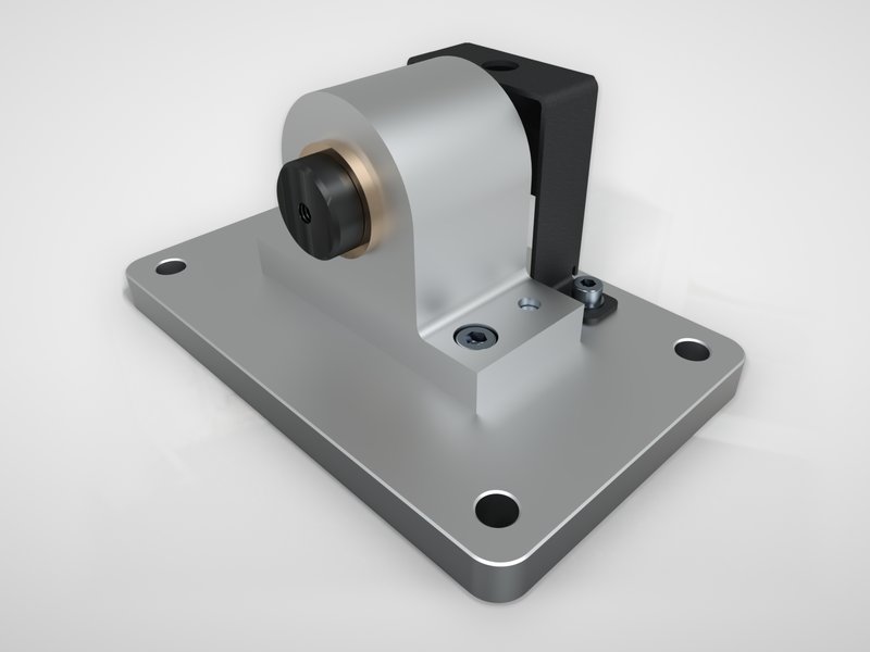 Shaft support assembly, modeled in Onshape from a 2D drawing package (practice project).